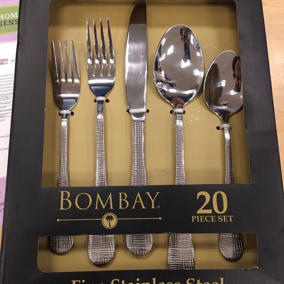 Bombay Company Retro Style Positano Model Stainless Steel 20 piece Flatware Set - Picture 1 of 3